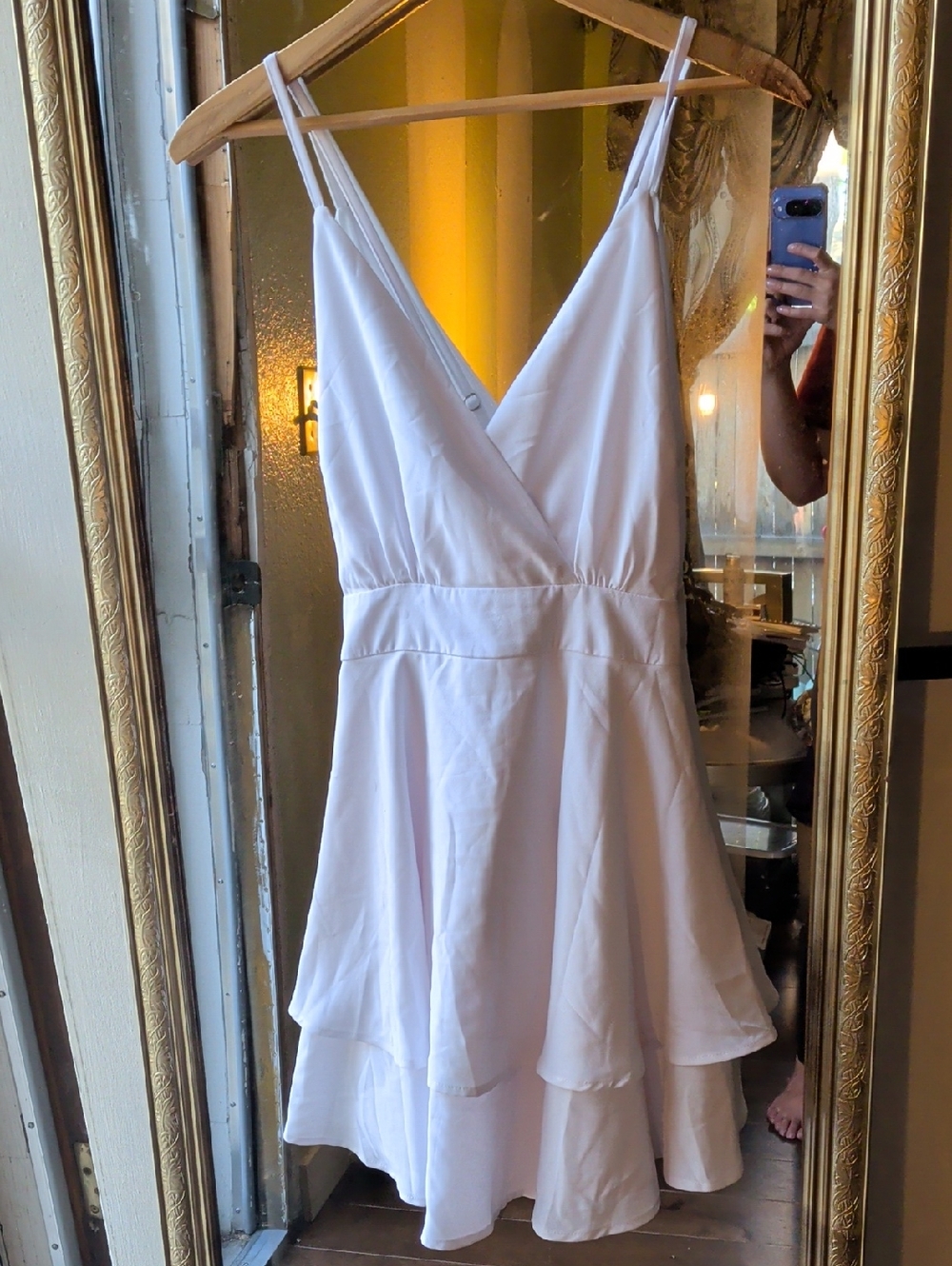 Strapless White Tiered Skater Dress